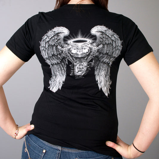 Hot Leathers GLD1040 Asphalt Angel Double Sided Print Full Cut Black T-Shirt