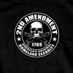 Hot Leathers GMD1158 Mens '2nd Amendment America's Original Homeland Security' Black T-Shirt