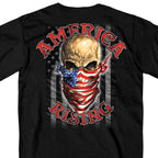 Hot Leathers GMD1364 Mens 'Skull Bandanna - America Rising' Black T-Shirt