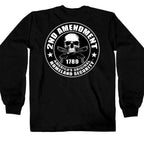 Hot Leathers GMD2158 Mens '2nd Amendment America's Original Homeland Security' Long Sleeve Black T-Shirt