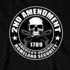 Hot Leathers GMD2158 Mens '2nd Amendment America's Original Homeland Security' Long Sleeve Black T-Shirt