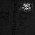 Hot Leathers Men's 'Ride Or Die' Black Cotton Flannel Shirt - Button Front - Riding/Casual/ Work Wear - GMD5015