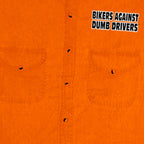 Hot Leathers Mens 'Can You See Me Now A****** Sleeveless  Safety Orange Denim Shirt GMD5090