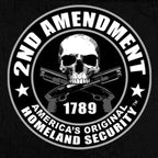 Hot Leathers GMD5200 Mens '2nd Amendment America's Original Homeland Security' Sleeveless  Black Denim Shirt