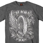 Hot Leathers ‘Flying Wheel’ Charcoal Heather Men’s T-Shirt GMS1325