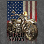 Hot Leathers Classic Cycle Flag Charcoal Heather Gray  Men's T-Shirt GMS1462