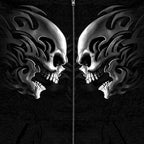 Hot Leathers GMZ4105 Men’s ‘Head Butt Skulls’ Black Hoodie with Zipper Closure