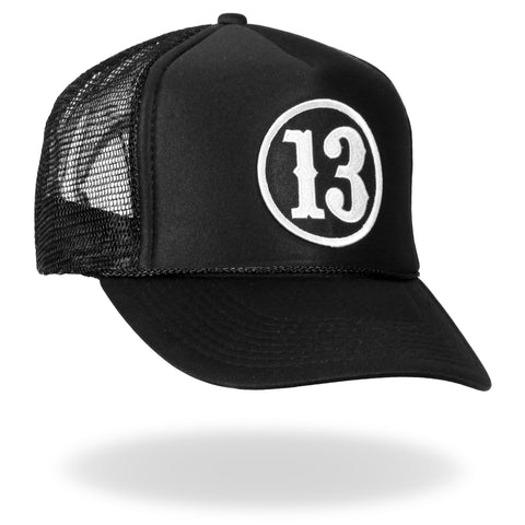 Hot Leathers GSH1003 13 Black Trucker Hat