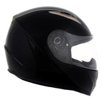 Milwaukee Helmets H510 Gloss Black 'Chit-Chat' Full Face Motorcycle Helmet w/ Intercom - Built-in Speaker and Microphone for Men / Women