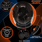 Milwaukee Helmets H7010 Flat Gray 'Mayday' Modular Motorcycle Helmet w/ Intercom - Built-in Speaker and Microphone for Men / Women