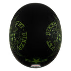 Hot Leathers HLD1025 'Vet Biker Warrior' Flat Black Motorcycle DOT Skull Cap Helmet