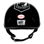 Hot Leathers HLD1004 'POW' Gloss Black Motorcycle DOT Skull Cap Helmet
