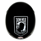 Hot Leathers HLD1004 'POW' Gloss Black Motorcycle DOT Skull Cap Helmet