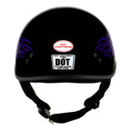 Hot Leathers HLD1005 'Lady Lotus' Gloss Black Motorcycle DOT Skull Cap Helmet