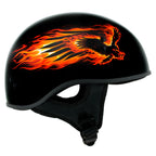 Hot Leathers HLD1006 'Black Out Eagle' Motorcycle DOT Skull Cap Helmet