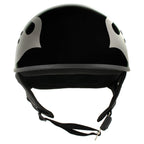 Hot Leathers HLD1036 'Flames' Gloss Black Motorcycle DOT Skull Cap Helmet