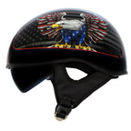 Hot Leathers HLD1037 Gloss Black 'Up Wing Eagle USA' Advanced DOT Helmet with Drop Down Tinted Visor