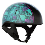 Hot Leathers HLD1041 Gloss Black 'Skull Bones Bolt' Advanced DOT Helmet