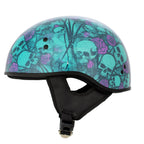 Hot Leathers HLD1041 Gloss Black 'Skull Bones Bolt' Advanced DOT Helmet