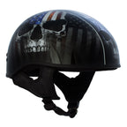Hot Leathers HLD1042 Gloss Black 'Warrior Bullet' Advanced DOT Skull Helmet