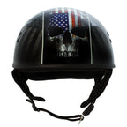 Hot Leathers HLD1042 Gloss Black 'Warrior Bullet' Advanced DOT Skull Helmet
