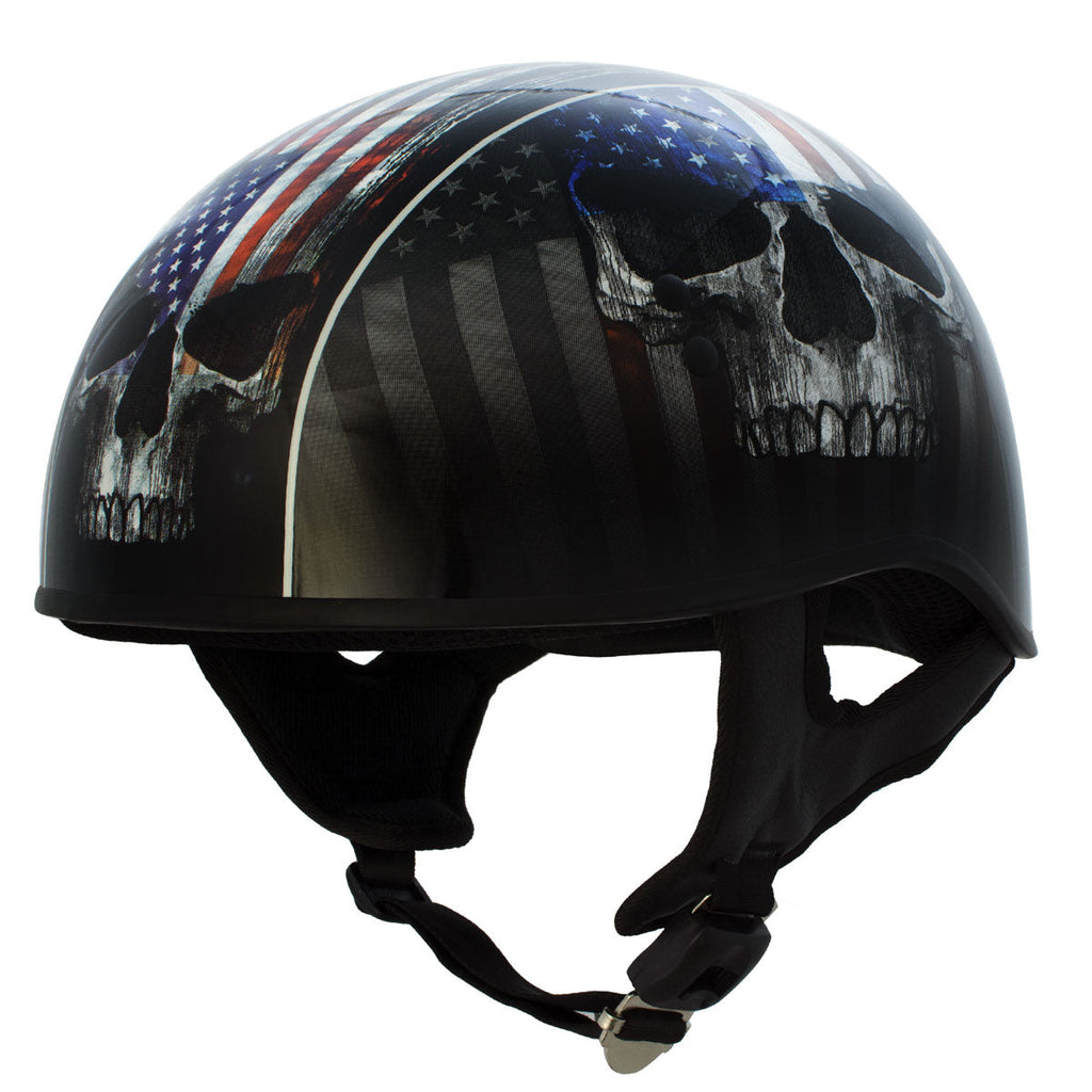 Hot Leathers HLD1042 Gloss Black 'Warrior Bullet' Advanced DOT Skull H Hot Leathers HLD1042 Gloss Black 'Warrior Bullet' Advanced DOT Skull H
