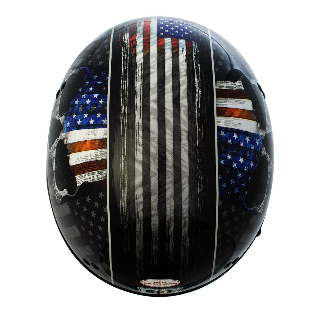 don quixote leather motorcycle helmets dot Hot Leathers HLD1042 Gloss Black 'Warrior Bullet' Advanced DOT Skull H