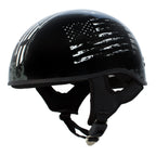 Hot Leathers HLD1043 Gloss Black 'Black and White Warrior Bullet' Advanced DOT Skull Helmet
