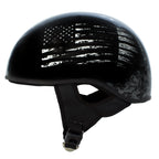 Hot Leathers HLD1043 Gloss Black 'Black and White Warrior Bullet' Advanced DOT Skull Helmet