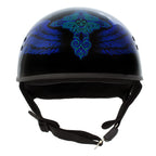 Hot Leathers HLD1045 Gloss Black 'Cross De Lis' Advanced DOT Skull Helmet
