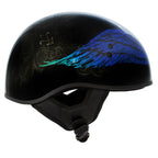 Hot Leathers HLD1045 Gloss Black 'Cross De Lis' Advanced DOT Skull Helmet