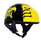 Hot Leathers HLD1046 Gloss Black and Yellow 'We The People' Advanced DOT Skull Helmet