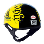 Hot Leathers HLD1046 Gloss Black and Yellow 'We The People' Advanced DOT Skull Helmet