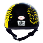 Hot Leathers HLD1046 Gloss Black and Yellow 'We The People' Advanced DOT Skull Helmet