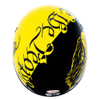 Hot Leathers HLD1046 Gloss Black and Yellow 'We The People' Advanced DOT Skull Helmet