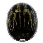 Hot Leathers HLD1047 Gloss Black 'Camo Skull Flames' Advanced DOT Skull Helmet with Drop Down Tinted Visor