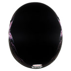 Hot Leathers HLD1052 'New Purple Butterfly' Flat Black Motorcycle DOT Skull Cap Helmet
