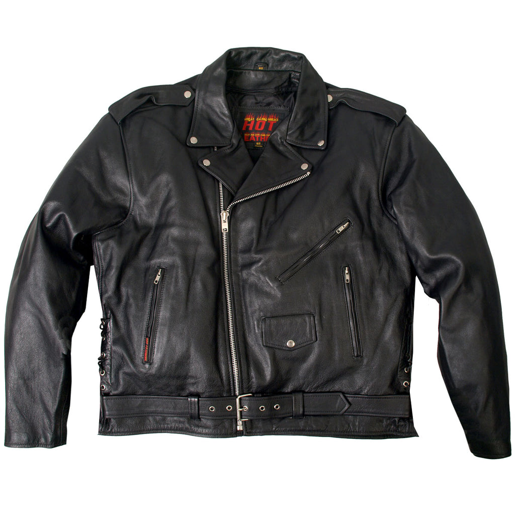 Hot Leathers JKM1002 Classic Men’s Motorcycle Leather Jacket with Zip Out Lining