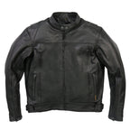 Hot Leathers JKM1021 Men's Black Leather Motorcycle Biker Carry and Conceal Vented Scooter Jacket