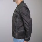 Hot Leathers JKM1023 Men’s Black Biker High Visibility Nylon Motorcycle Jacket with Concealed Carry Pocket