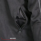 Hot Leathers JKM1024 Men’s Black All Weather Armored Biker Nylon Motorcycle Jacket with Concealed Carry Pocket