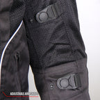 Hot Leathers JKM1025 Men’s Black Biker Armored Nylon Mesh Motorcycle Jacket with Reflective Piping and Concealed Carry Pocket