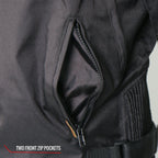 Hot Leathers JKM1026 Men’s Black Motorcycle style Nylon Biker Jacket with Orange Reflective Trim