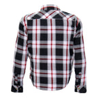 Hot Leathers JKM3001 Men's Motorcycle Red and White Armored Flannel Biker Jacket