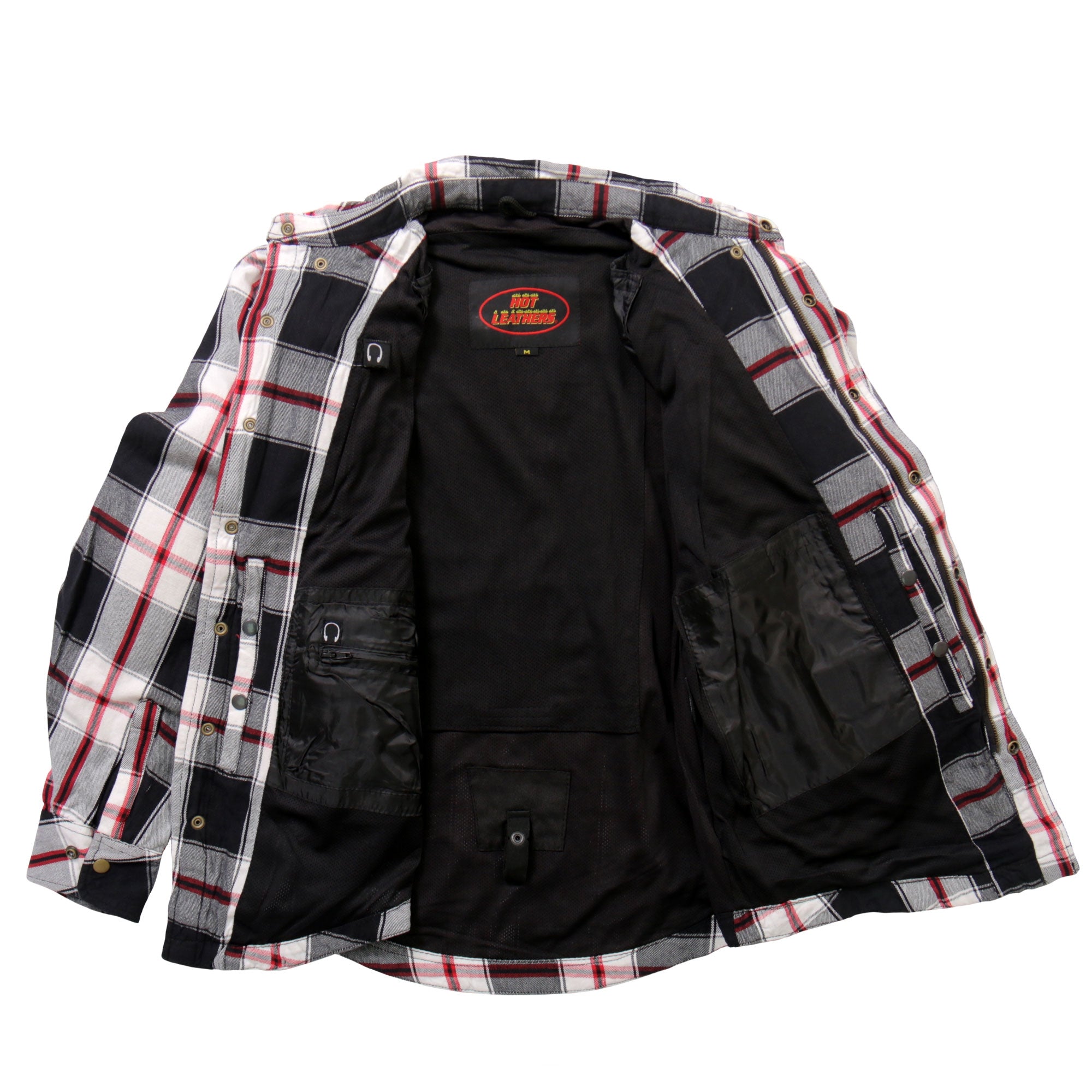 FLANNEL ARMOR RED WHITE GRAY – Hot Leathers