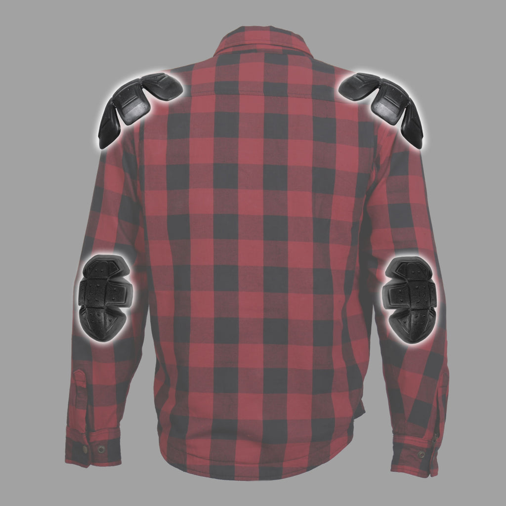 FLANNEL ARMOR RED BLACK – Hot Leathers