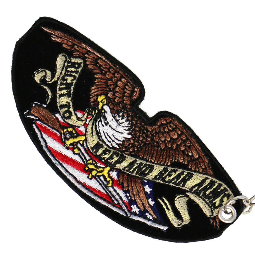 Hot Leathers Armed Eagle Embroidered Key Chain