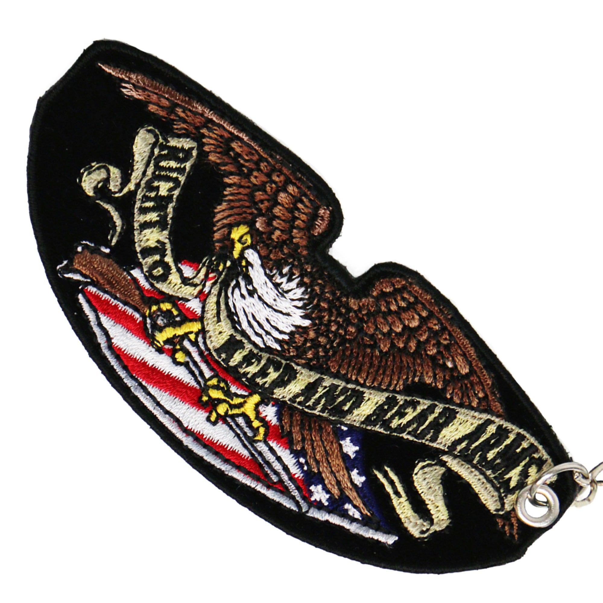 Hot Leathers Armed Eagle Embroidered Key Chain