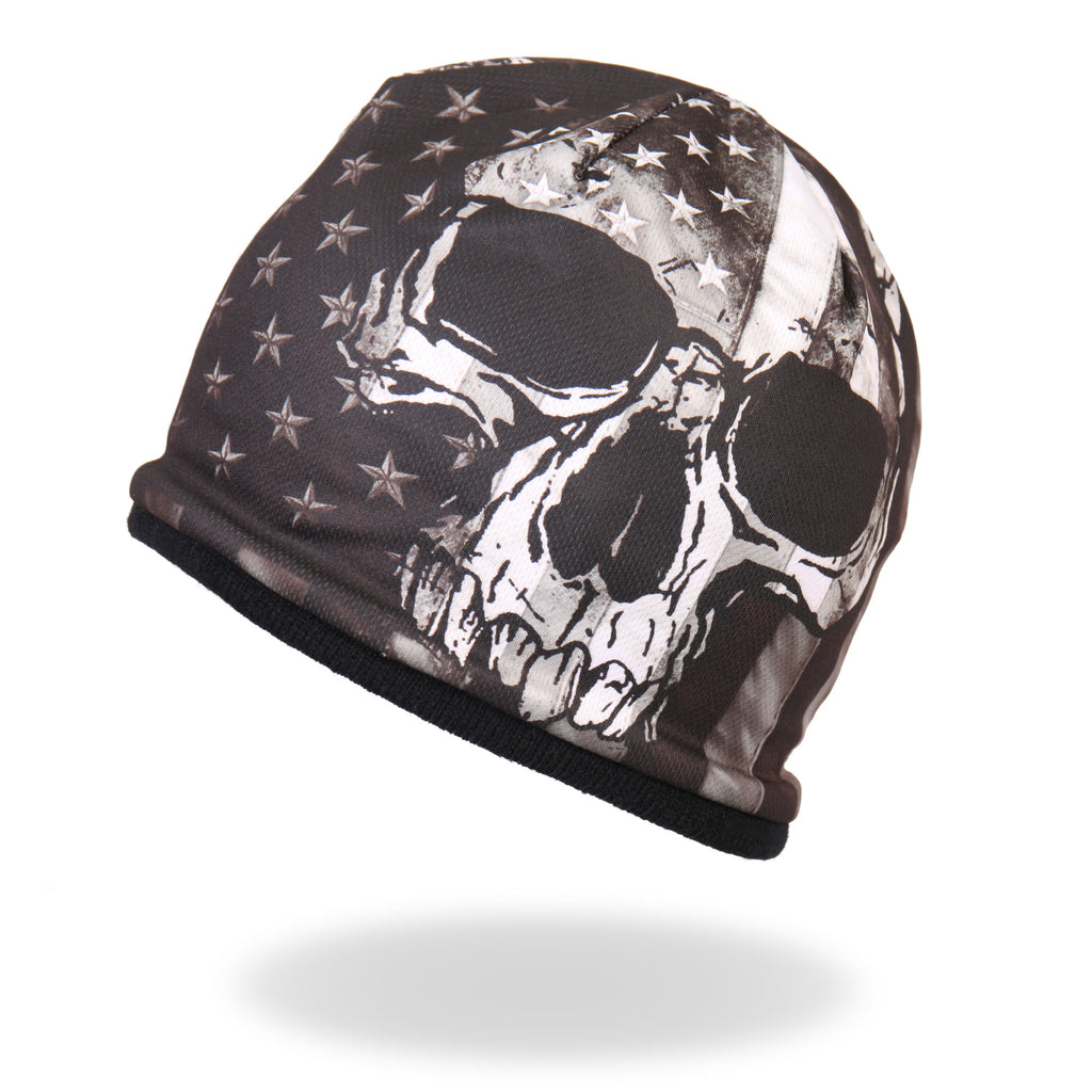Hot Leathers KHC1033 Flag Skull Sublimated Beanie