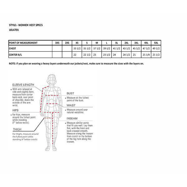 Milwaukee Leather LKL4701 Ladies Black Leather Vest Snap  Button Front Long Body Vest - Milwaukee Leather Womens Leather Vests